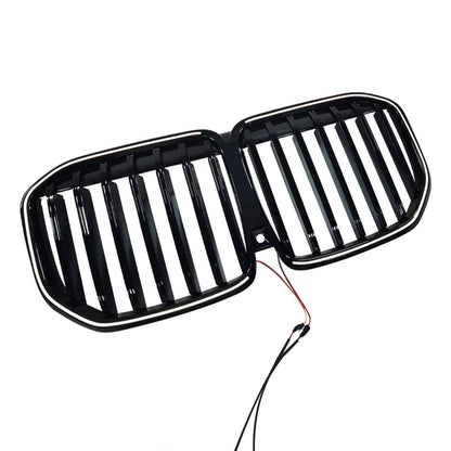 Griglia paraurti anteriore a linea singola nera con LED per BMW X7 G07 2023-2026