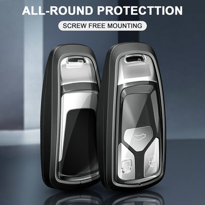 Custodia per chiave auto in TPU nero in lega di alluminio con fibbia per Audi a6l a4l a3
