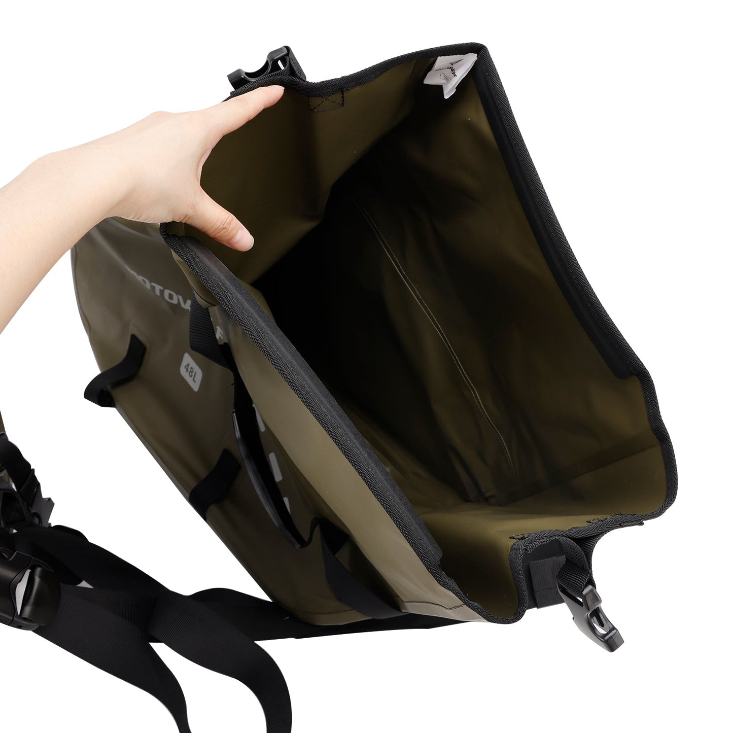 Borsa da sella laterale, colore abbinato, 86 l, verde, per scooter e moto.