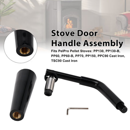 Gruppo maniglia porta filettata Quadra-Fire Stoves Outfitter-I/II per stufe PelPro PP60 PP70 PP130 PP150 PPC90 TSC90 Stufe Pleasant Hearth PH35PS PH50CABPS PH50PS # SRV7093-024D