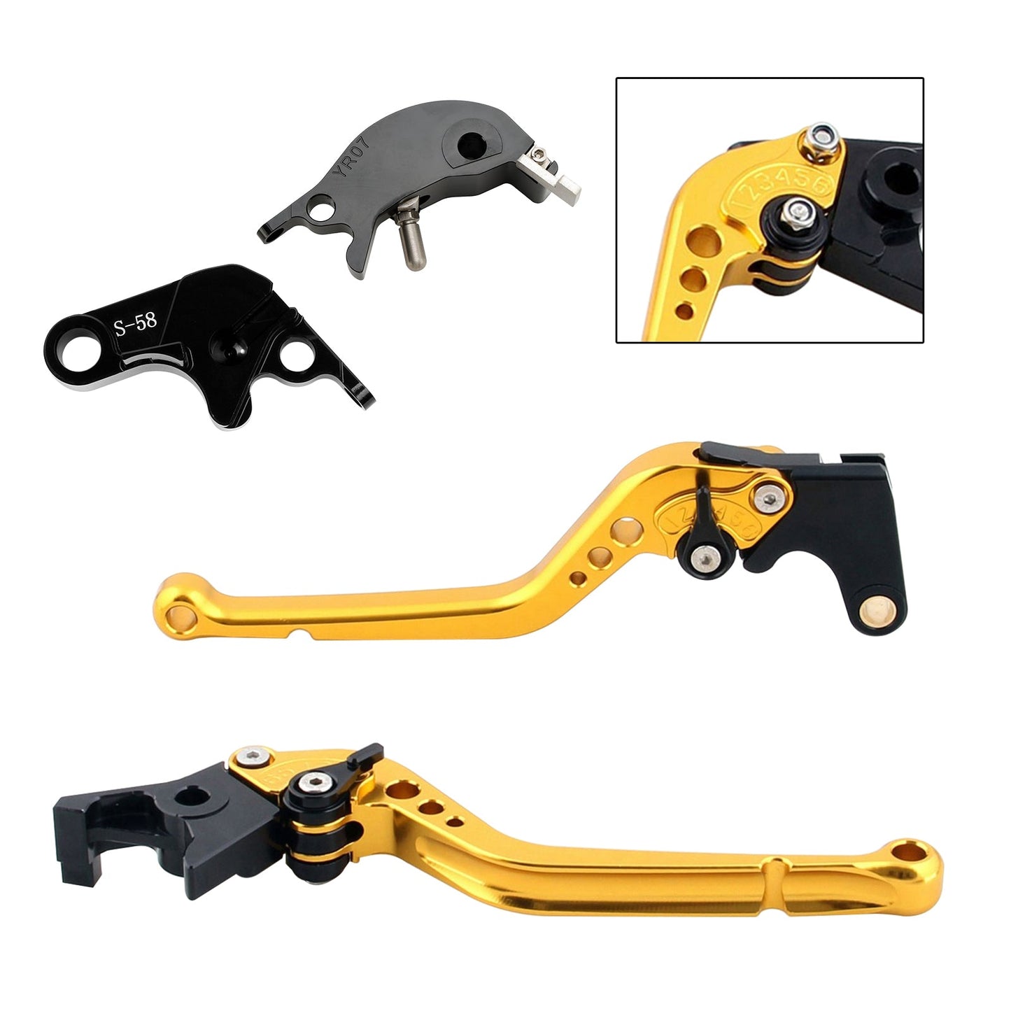 Leva frizione freno lunga adatta per YAMAHA YZF R7 MT-10/SP FZ-10/SP 2022-23