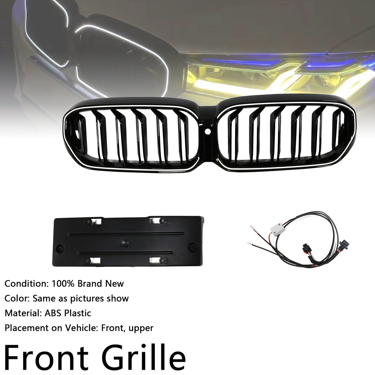 Griglia anteriore a doppio rene BMW Serie 5 G30 G38 2021-2024, nero lucido