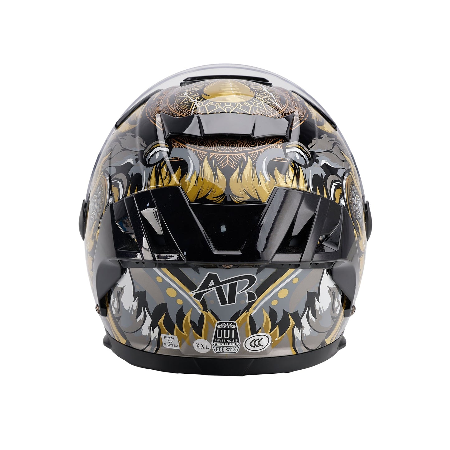 Casco da moto DOT per adulti Street Integrale Nero Oro