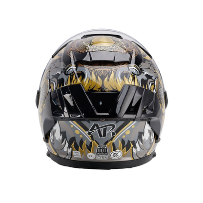 Casco da moto DOT per adulti Street Integrale Nero Oro