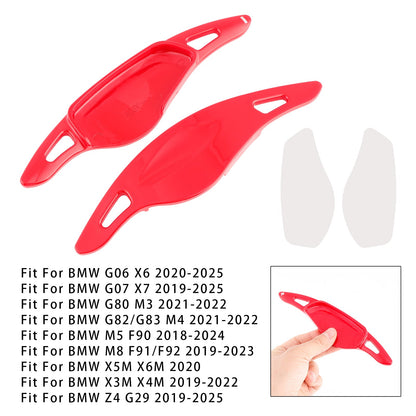 Estensioni per leve del cambio al volante per BMW G05 X5 F95 X5M G07 X7 G22, rosse