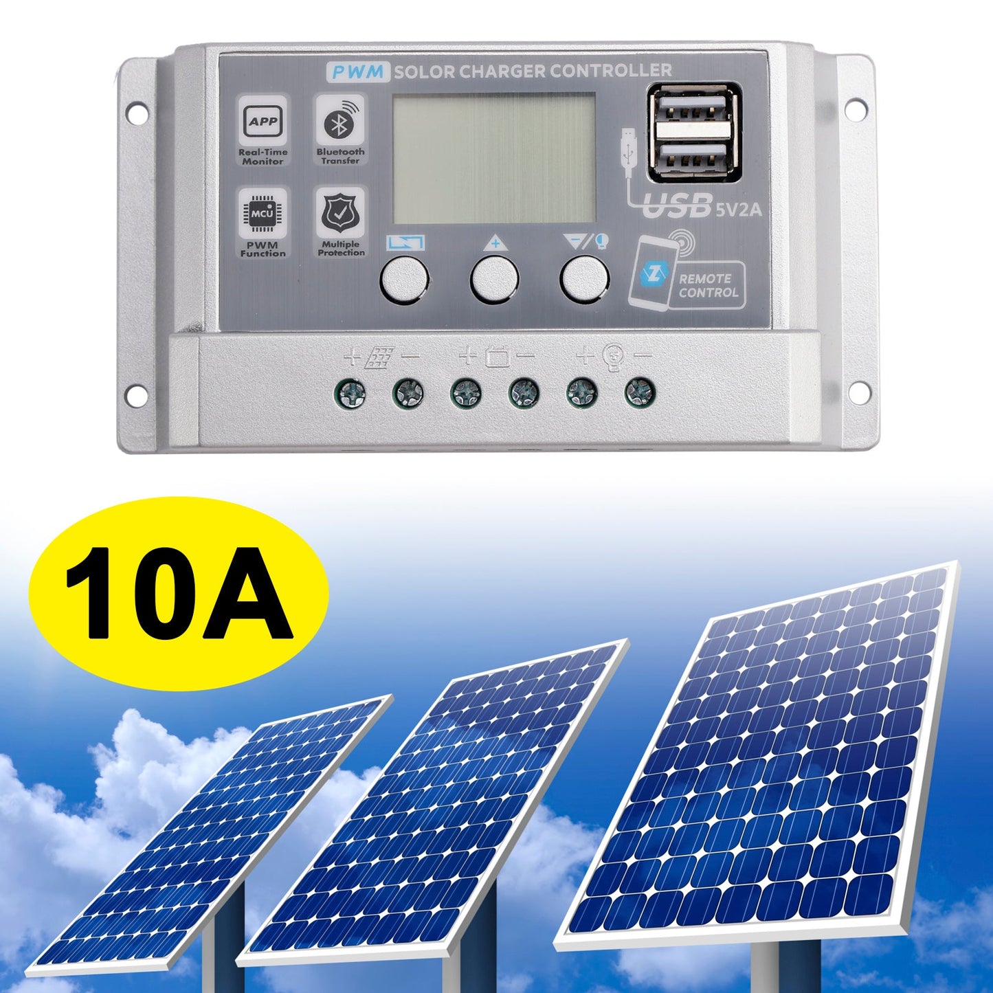 Regolatore solare PWM 10A-60A APP mobile Regolatore solare di controllo intelligente