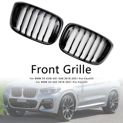 Griglia anteriore a rene nera lucida BMW X4 G02 X3 G01 G08 2018-2021 51138469959