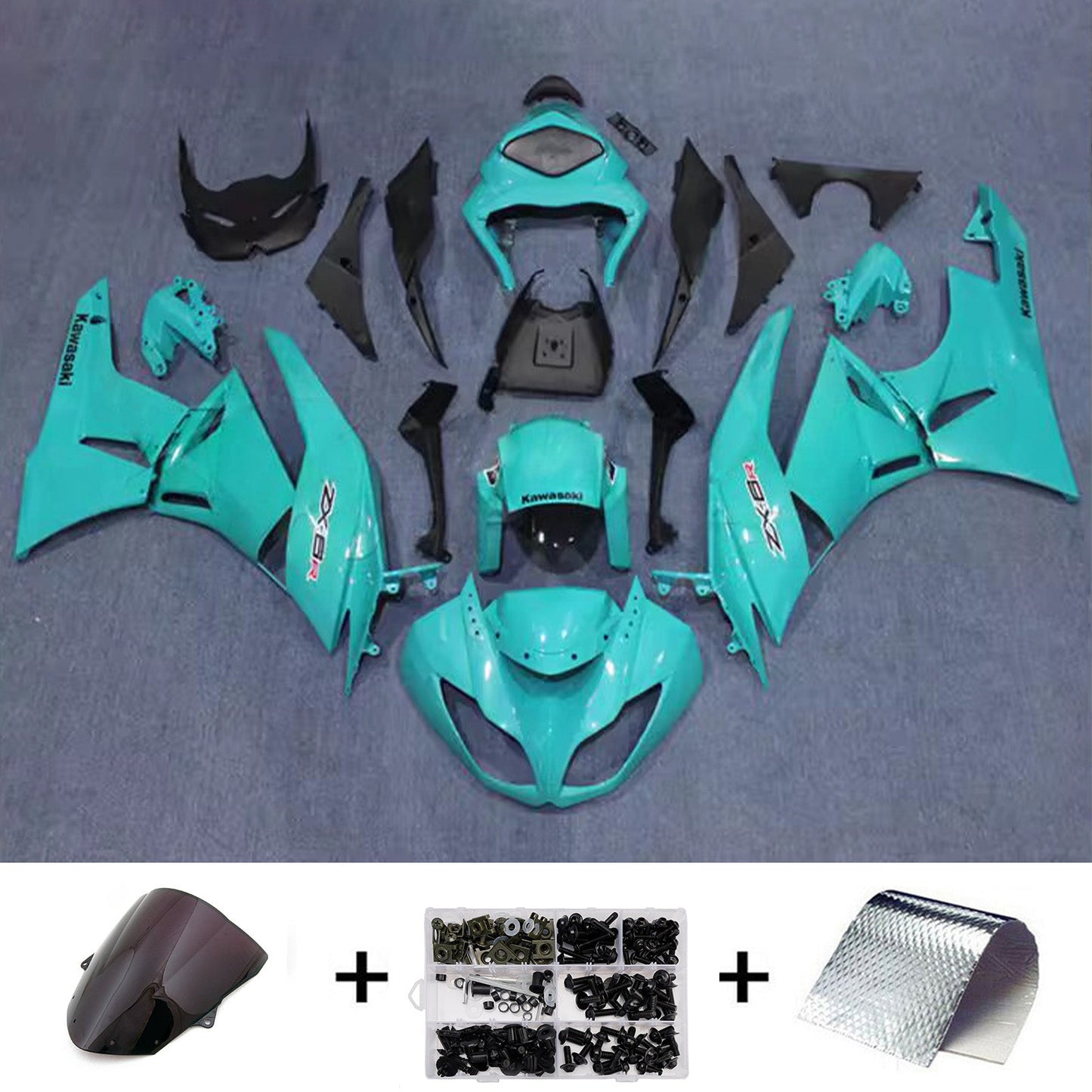 Kit carenatura iniezione in plastica ABS adatto per Kawasaki ZX6R 636 2009-2012