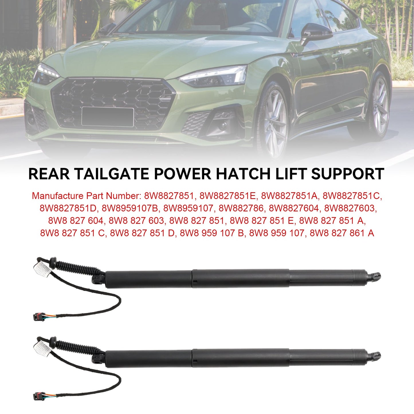 2016-2024 Audi RS5 F5 8W Sportback 2 pezzi portellone posteriore elettrico 8W8827851 8W8959107