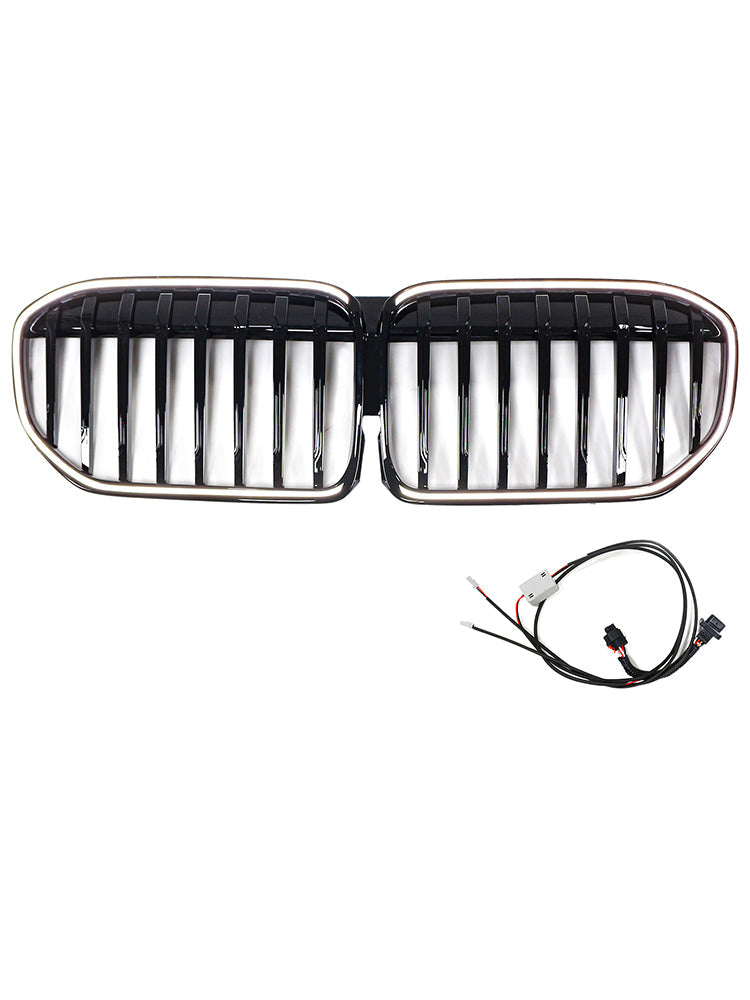 Griglia anteriore nera lucida a lamelle singole BMW Serie 7 G12 passo lungo 2019-2022