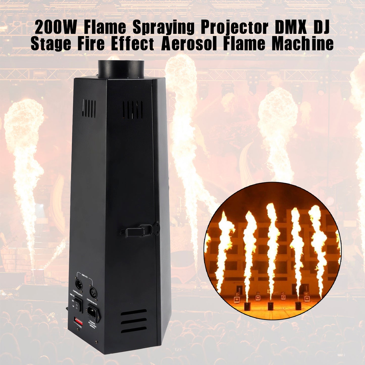 200W Spruzzatura Proiettore Spruzzatura DMX DJ Fire Effect Aerosol Flame Machine