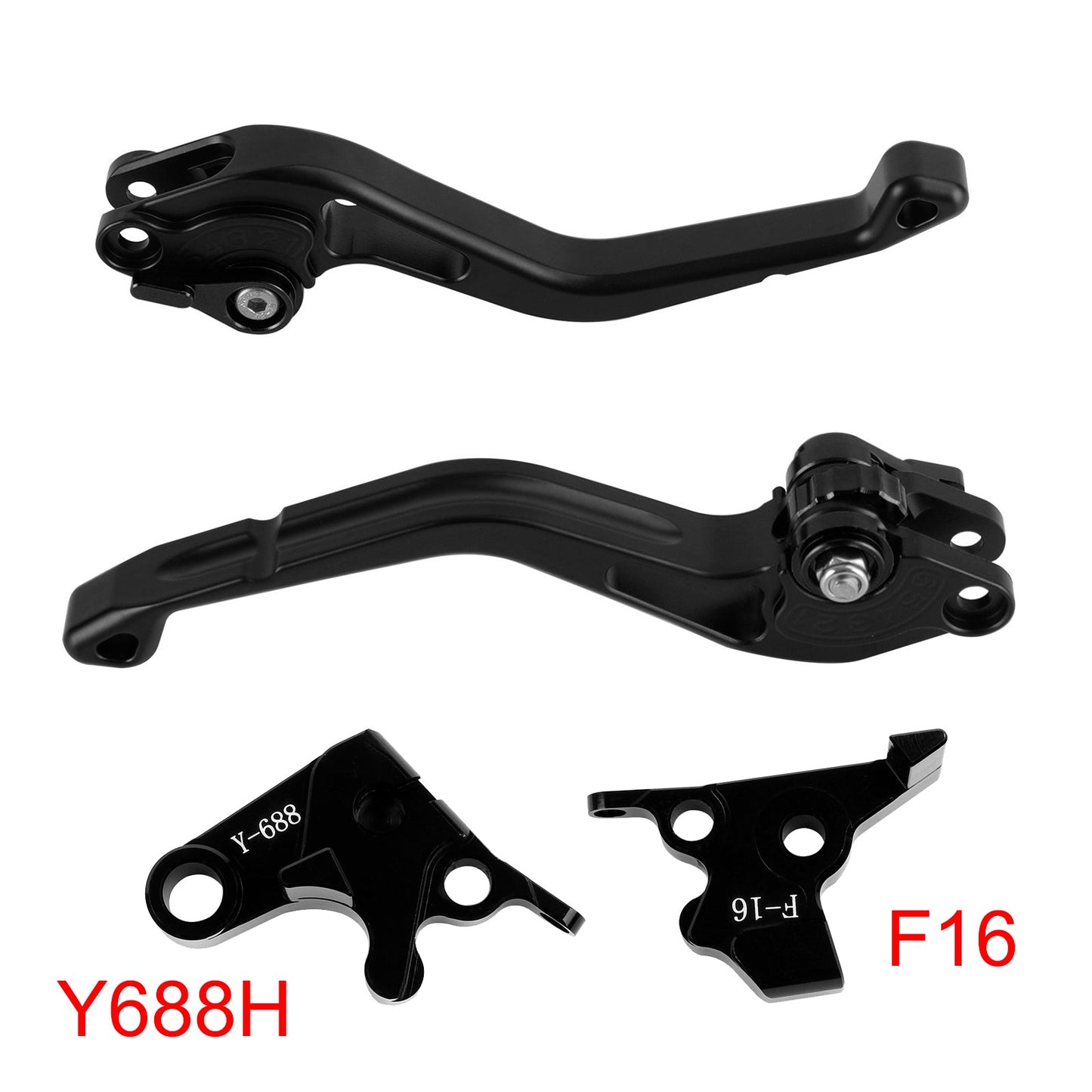 Nuova leva freno e frizione corta compatibile con Yamaha FZ6 FAZER XSR 700 900 ABS, colore nero.