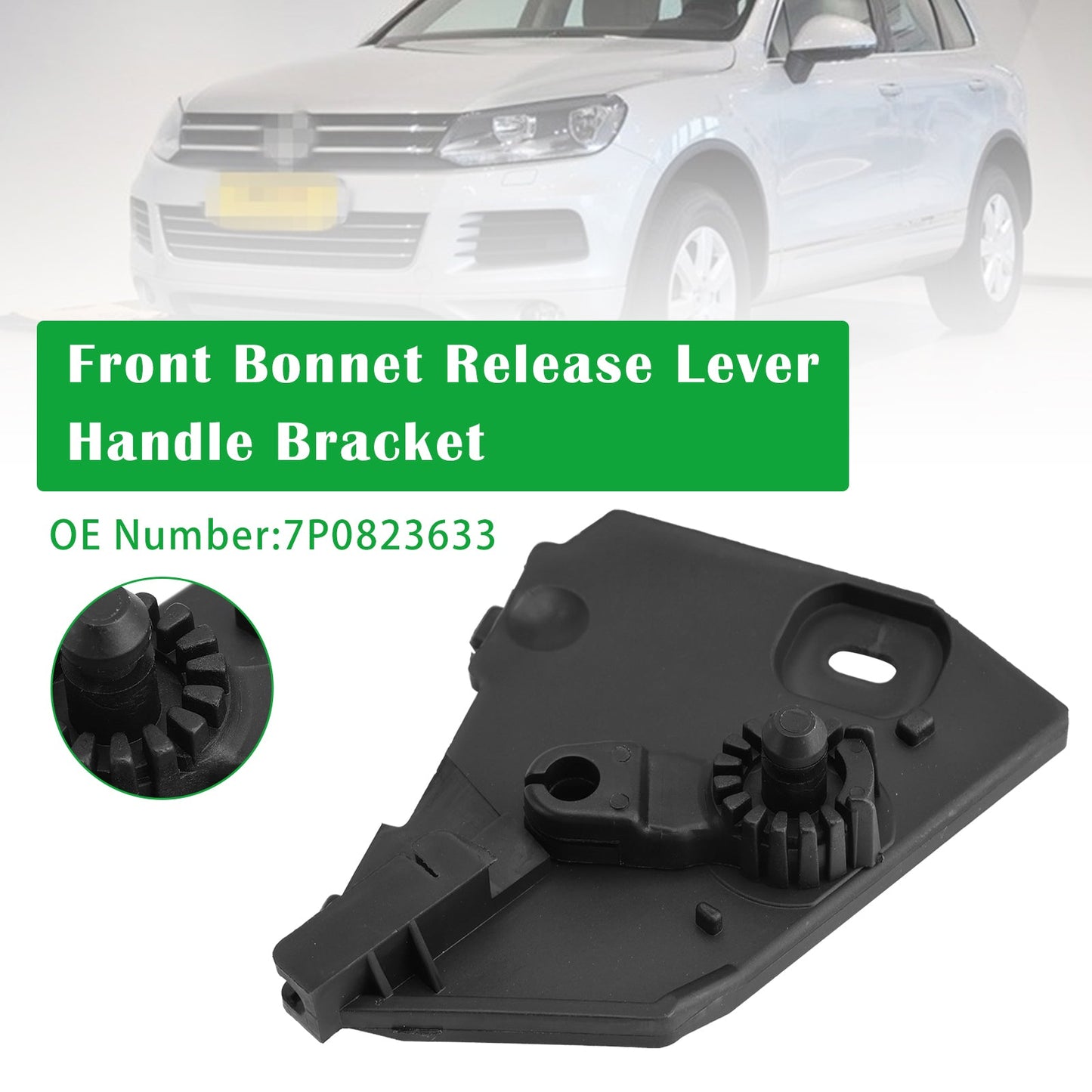 Staffa per leva di apertura cofano anteriore nera 7P0823633 per VW Touareg 2011-2017