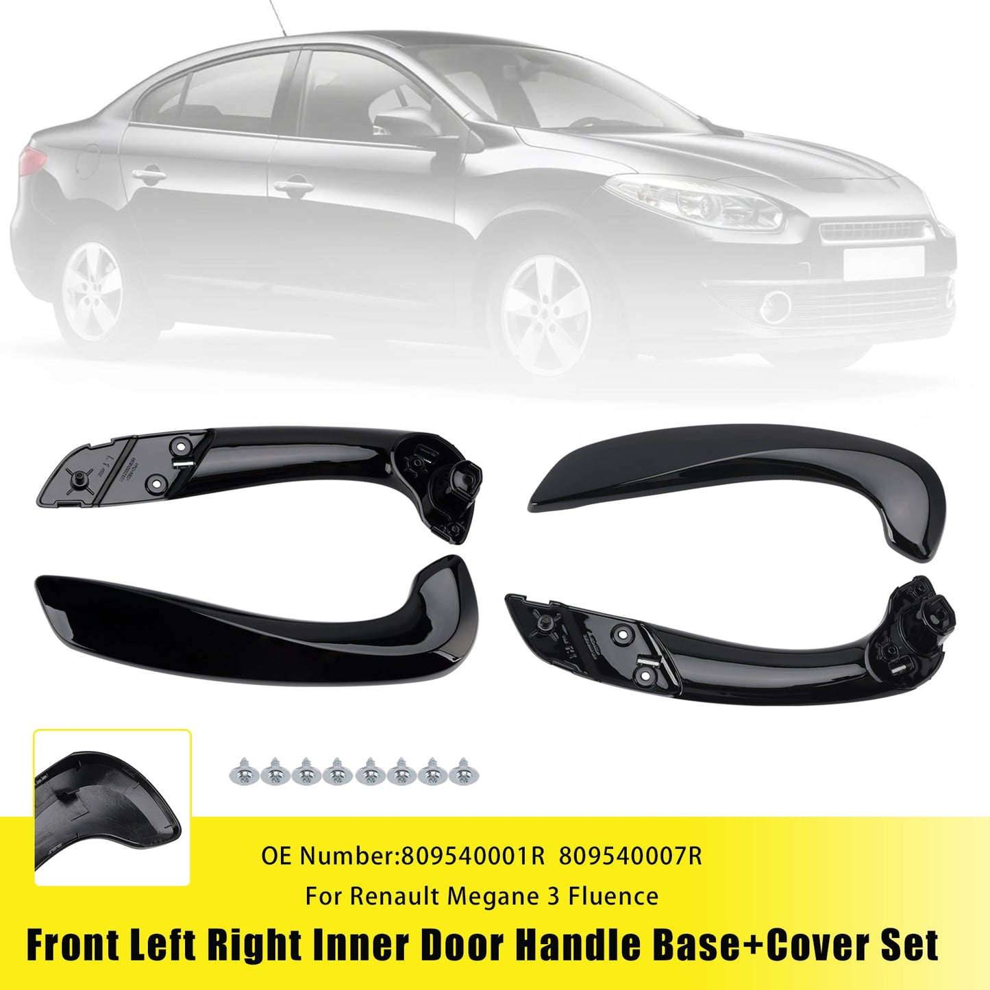 Base e coperchio della maniglia interna della portiera anteriore sinistra destra Renault Megane 3 2008-2016