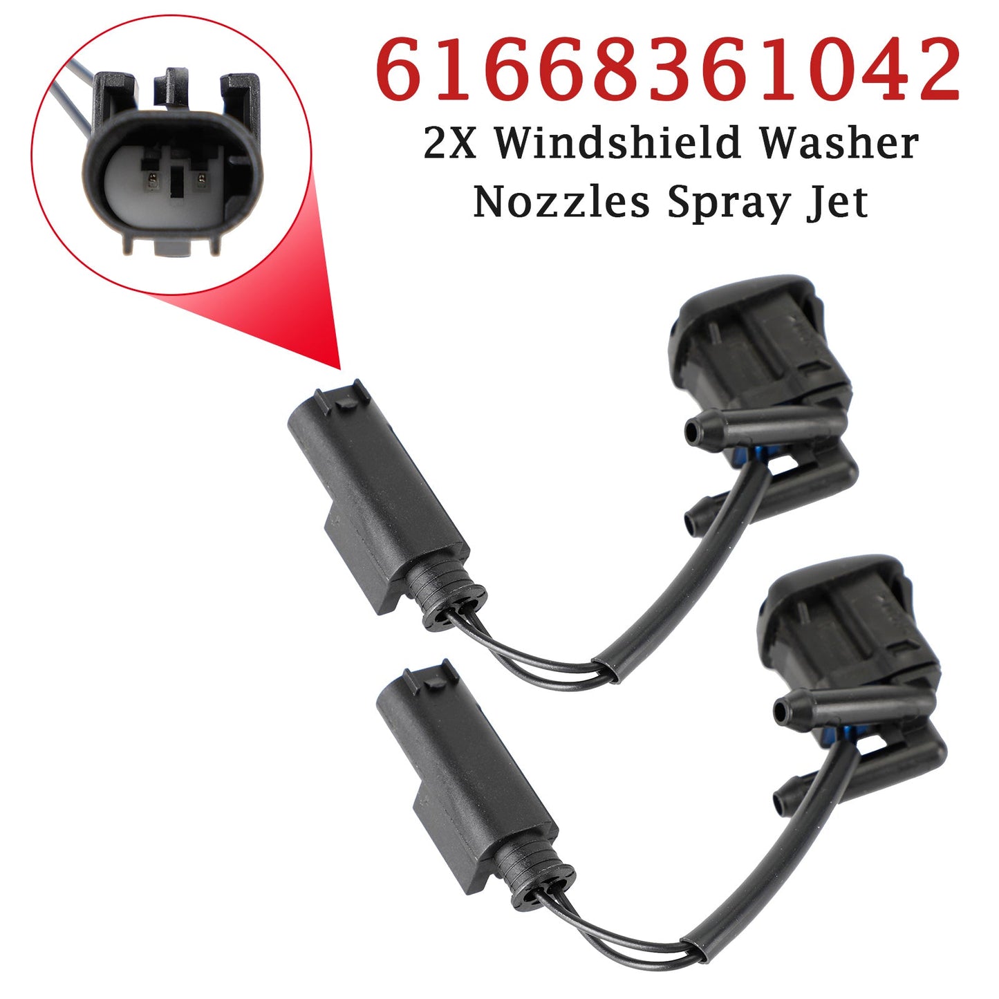 2X Ugello tergicristallo riscaldato per BMW Serie 5 E39 61668361042