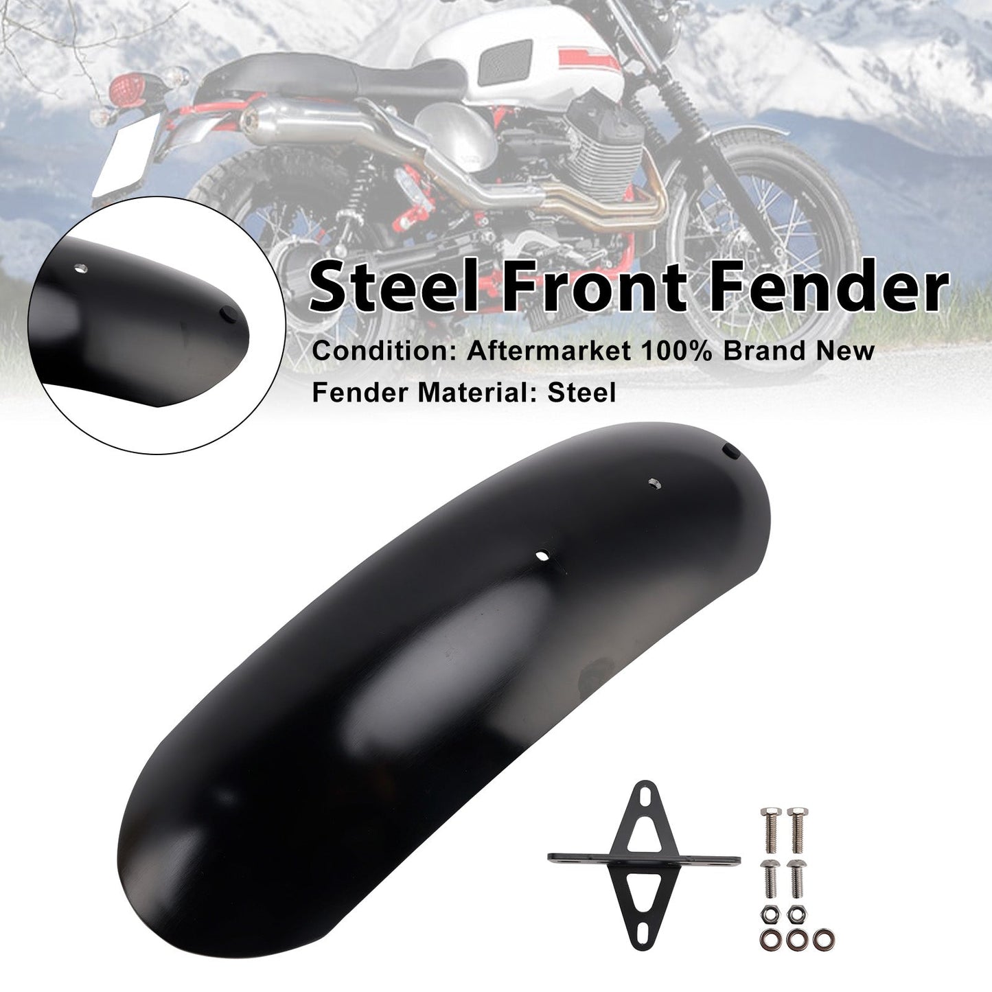 Parafango anteriore in acciaio adatto per MOTO GUZZI V7 II Stone Classic Special 10-16