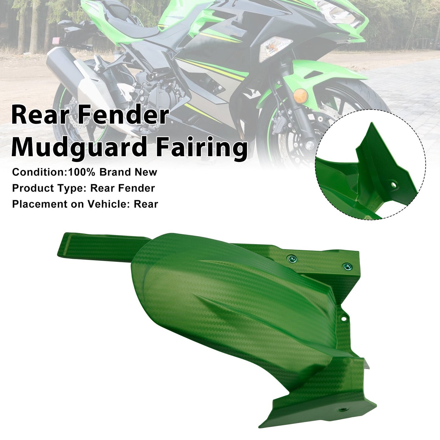Parafango posteriore per Kawasaki Ninja 400 / Z400 2018-2024
