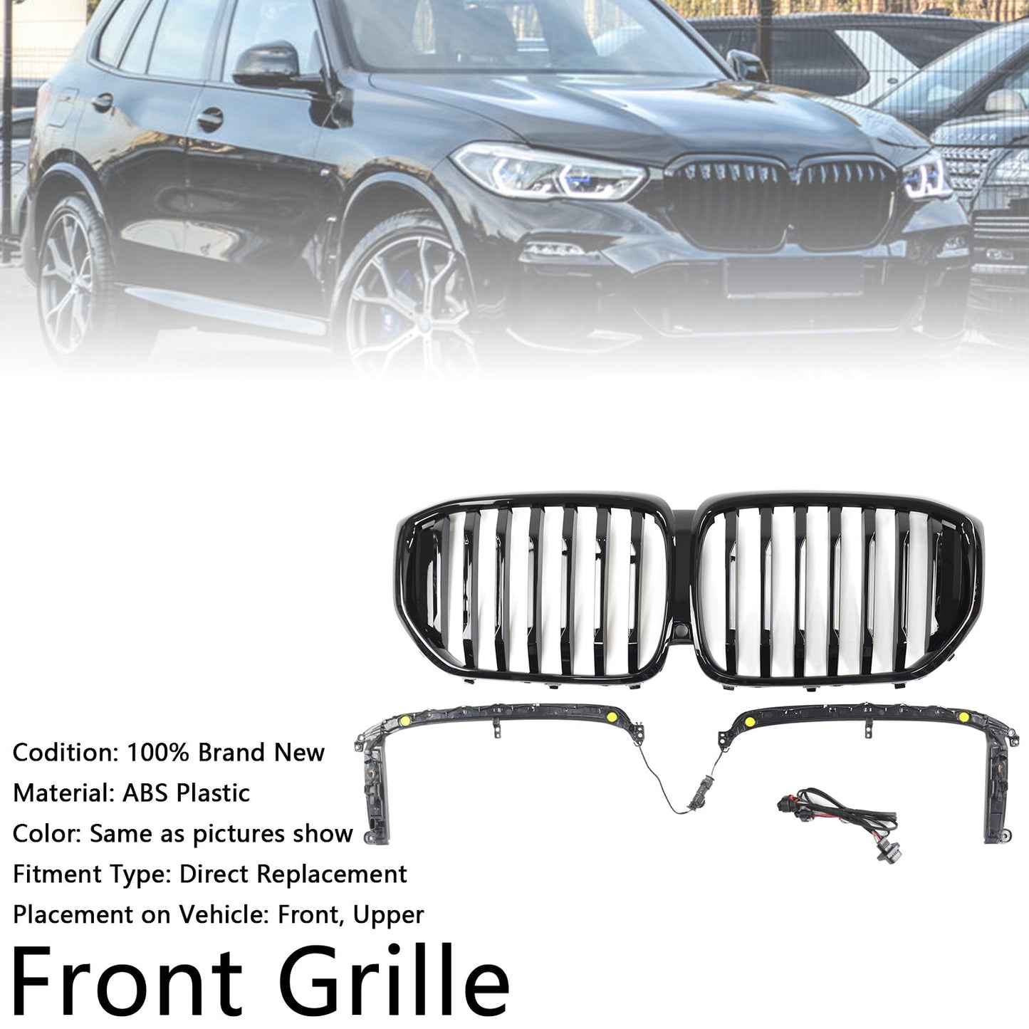 Griglia anteriore a rene nera lucida BMW X5 G05 M-Performance 2019-2022 51137454887