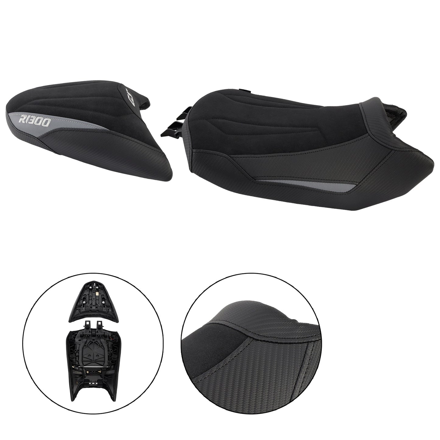 2024-2025 Per BMW R1300GS R 1300 GS Parte anteriore inferiore con sedile posteriore conducente passeggero grigio