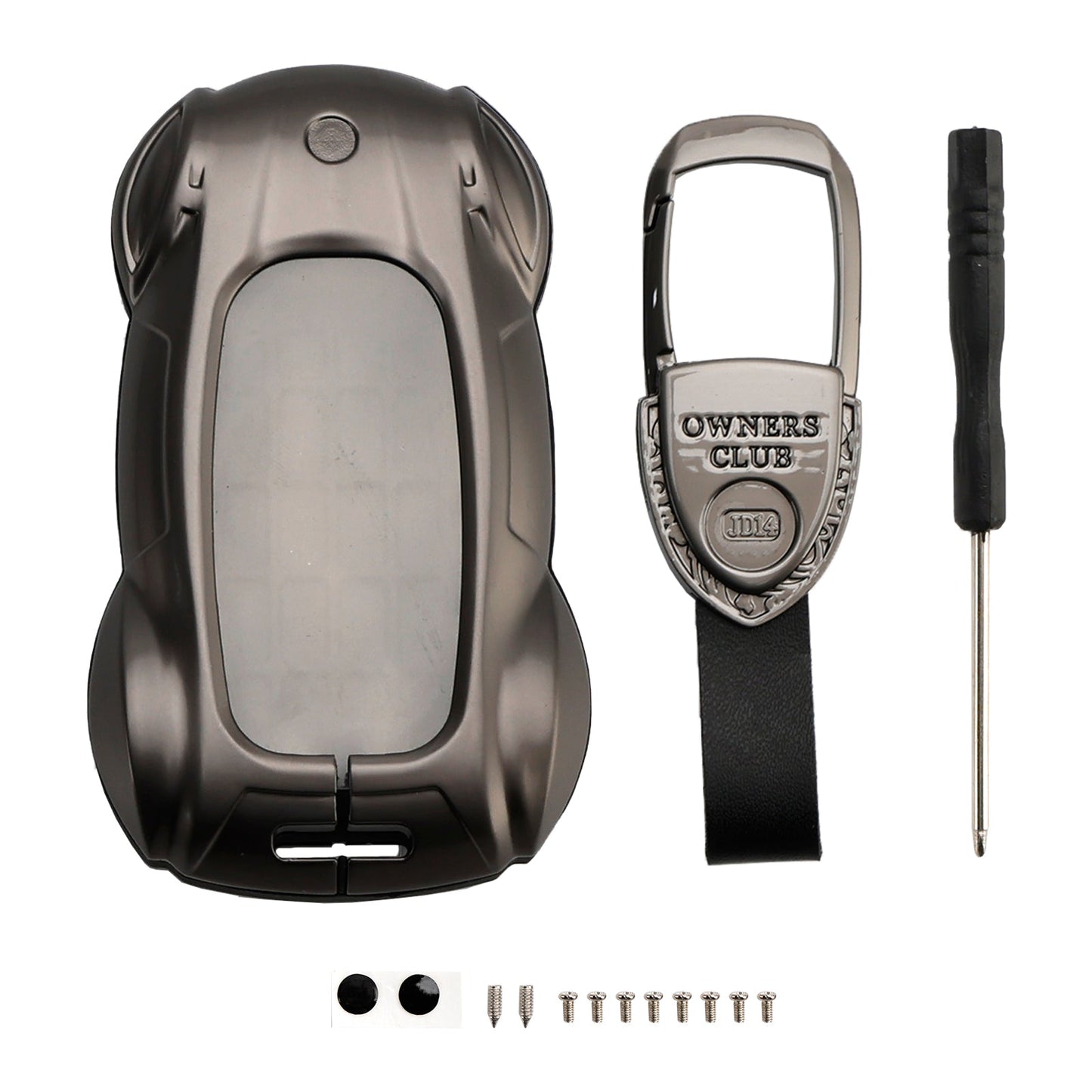 Custodia in pelle e lega di zinco grigia per chiave auto per Lexus ES260h/RX350h/LS500h