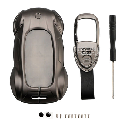 Custodia in pelle e lega di zinco grigia per chiave auto per Lexus ES260h/RX350h/LS500h