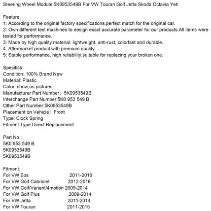 Modulo volante Skoda Octavia 2009-2013 5K0953549B