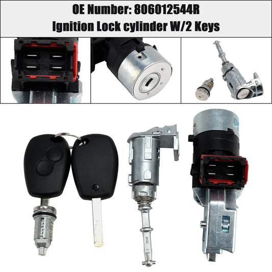 Cilindro di blocco accensione con 2 chiavi 806012544R per Renault Kangoo II Master III