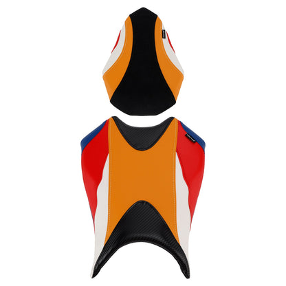 Kit cuscini passeggero anteriore e posteriore Raider per Honda CBR250RR 2017-2024 2023, colore arancione