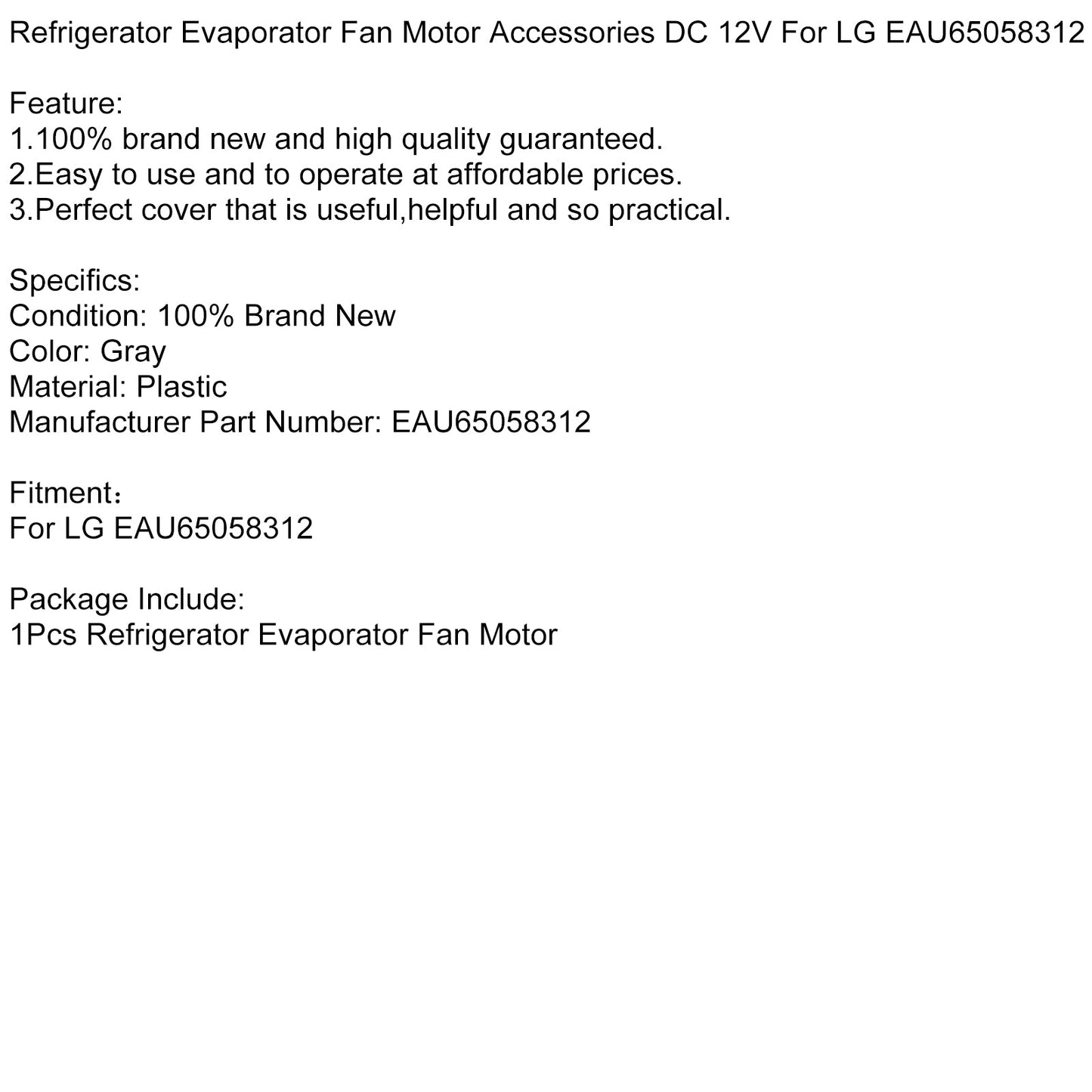 Accessori per motore ventola evaporatore frigorifero DC 12V per LG EAU65058312