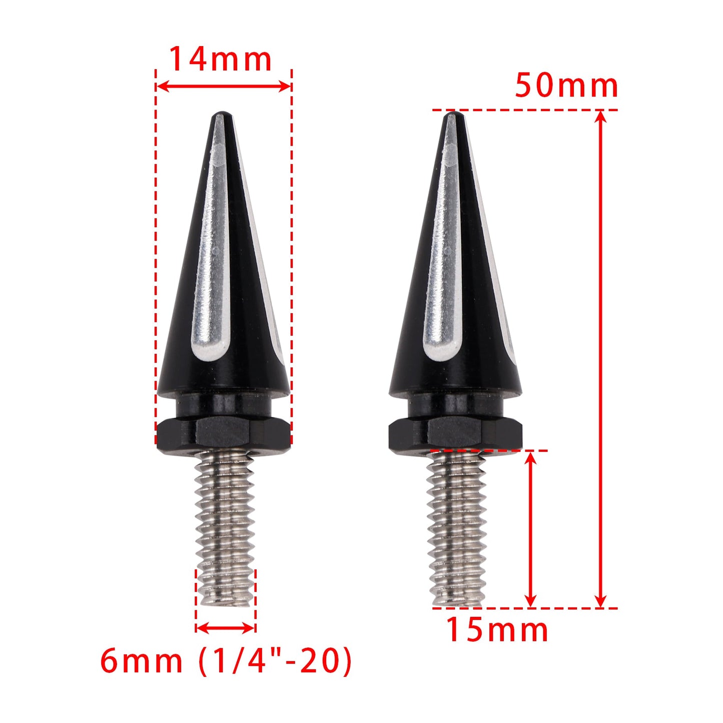 3 bulloni per parabrezza Black Spike per Street Glide Electra Glide Touring '96-'13