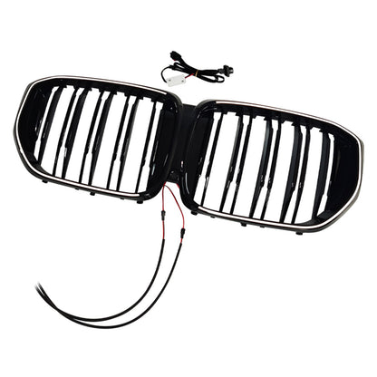 Griglia paraurti anteriore nera a doppia linea con LED per BMW G05 LCI X5 2024+