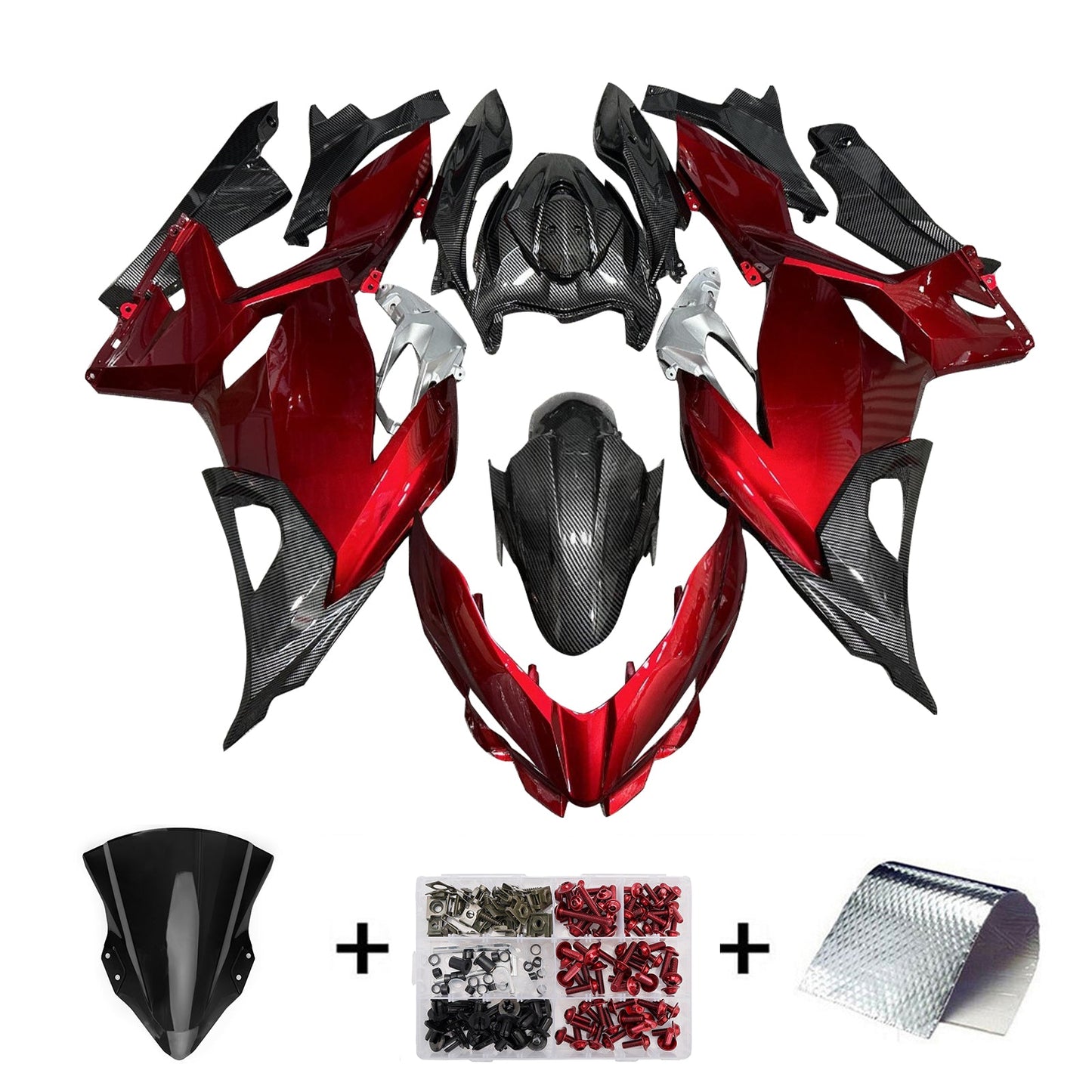 Kit carenatura iniezione in plastica ABS adatto per Kawasaki EX400 Ninja400 2018-2024