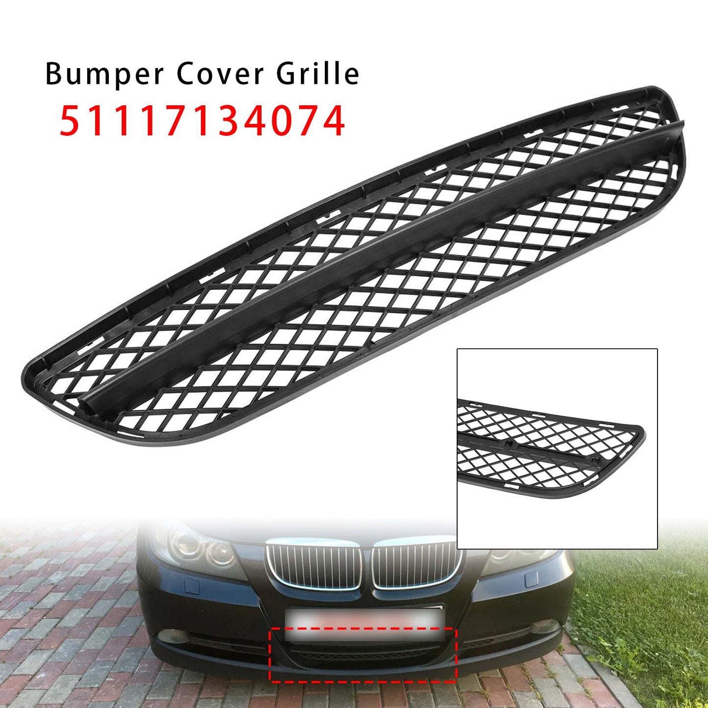 Griglia inferiore paraurti anteriore per BMW Serie 3 E90 E91 2006-2008 51117134074