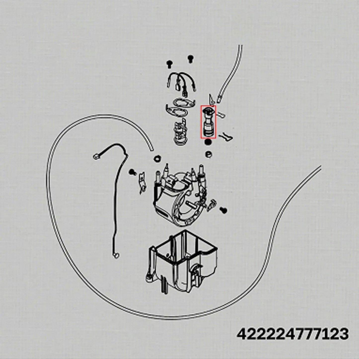Kit di connettore di ingresso ThermoBlock, guarnizione, distanziale e forcella D8mm per elemento riscaldante dell'acqua adatto per macchina da caffè Philips 422224777123