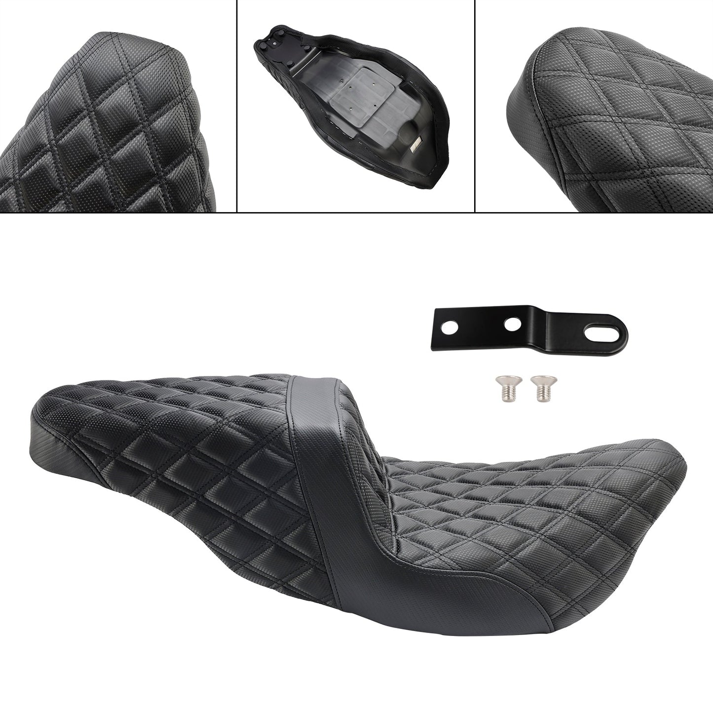 Sedile passeggero anteriore posteriore sostitutivo per Electra Glide Ultra Classic Low FLHTCUL 2014-2016, nero