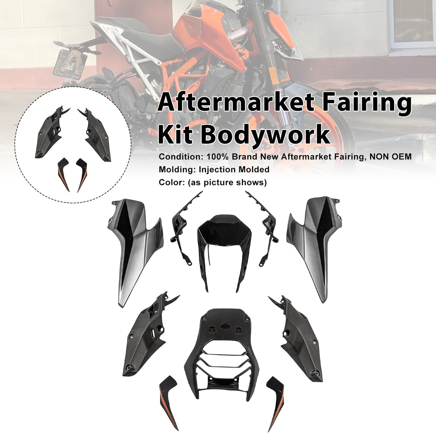 Kit di carene in plastica stampata a iniezione per Honda 390 Duke 2017-2023