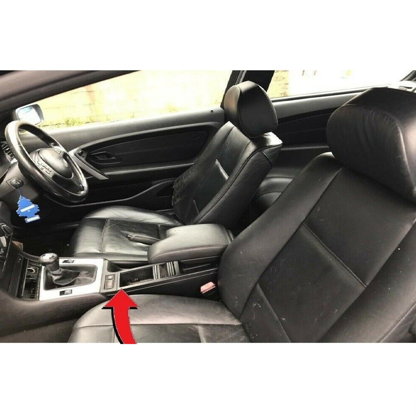 1998-2007 BMW E46 Serie 3 Portacoppa di stoccaggio della console centrale anteriore in carbonio