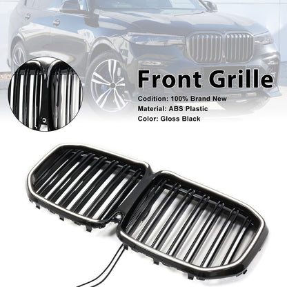Griglia anteriore a doppio rene nera lucida per BMW X7 G07 2019-2022
