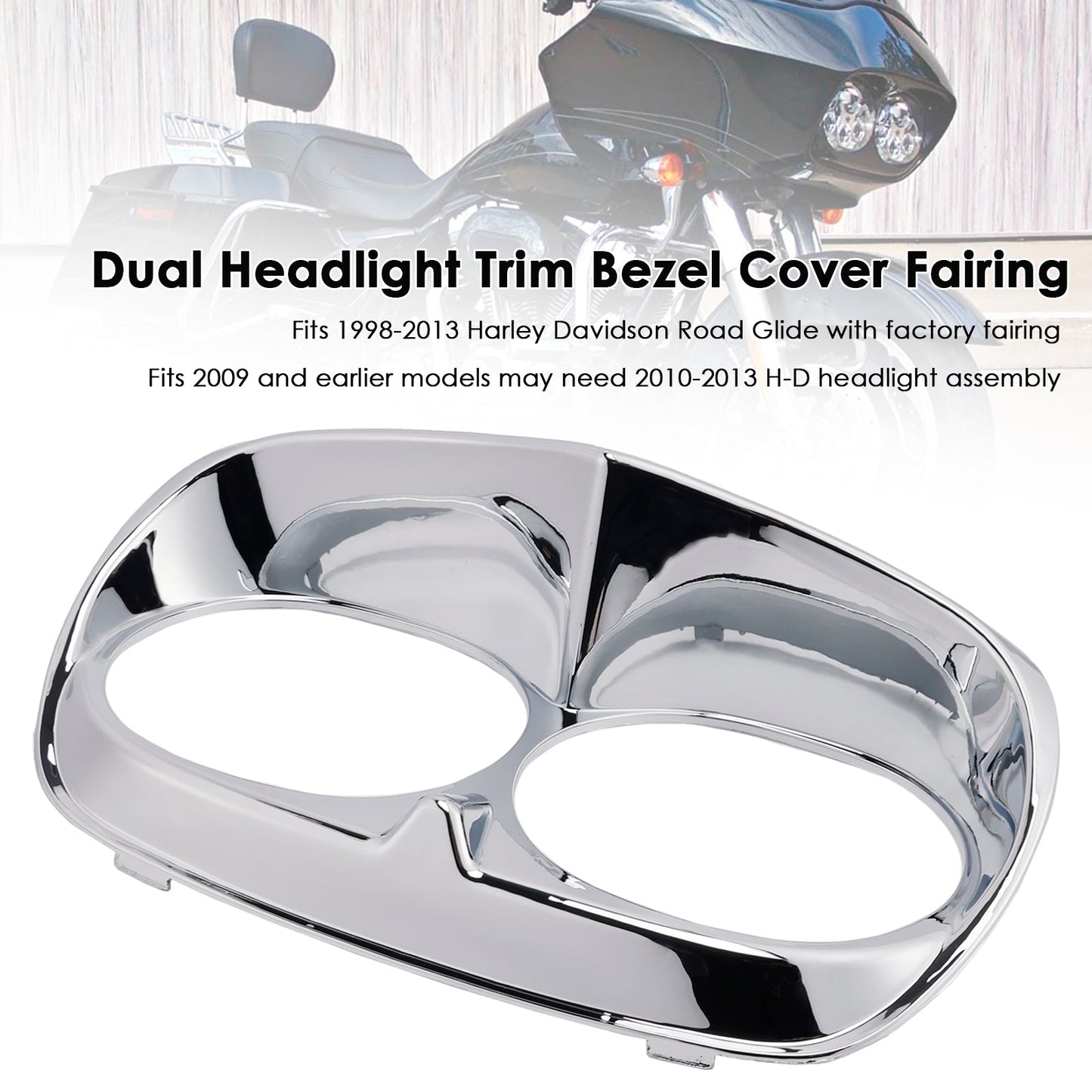 Copertura della cornice del faro anteriore doppio per Road Glide 1998-2013
