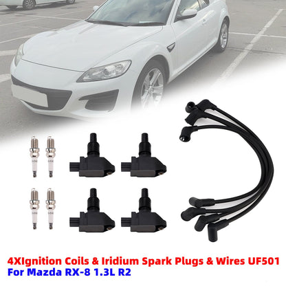 2004-2011 Per Mazda RX-8 1.3L R2 4*Bobine di accensione, candele all'iridio e cavi UF501 N3H118100