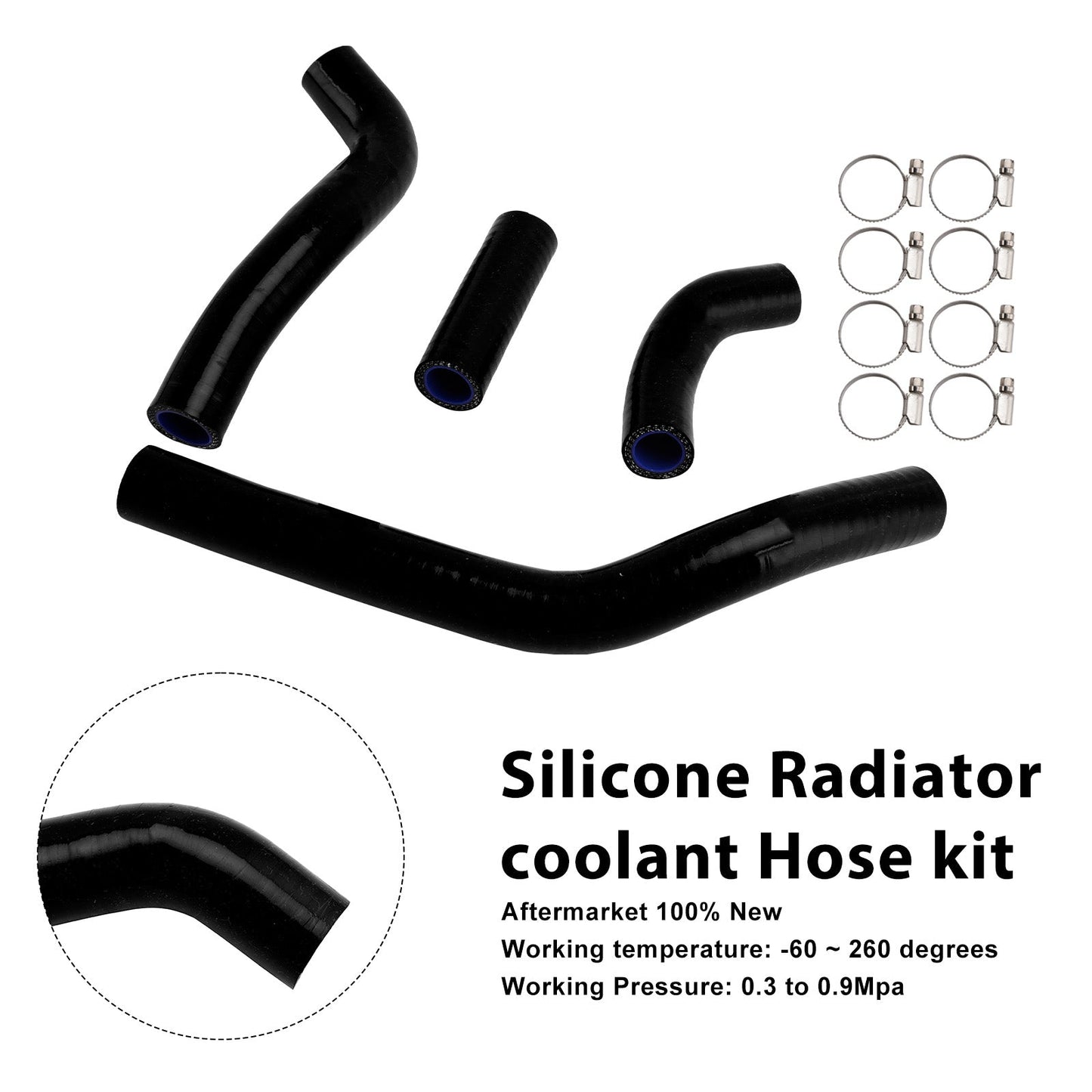 Kit di tubi flessibili in silicone per il liquido di raffreddamento del radiatore, compatibile con Honda CRF450R RX RWE 21-25