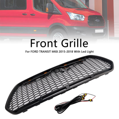 Griglia paraurti anteriore nera opaca Ford Transit MK8 Raptor 2015-2018 con LED