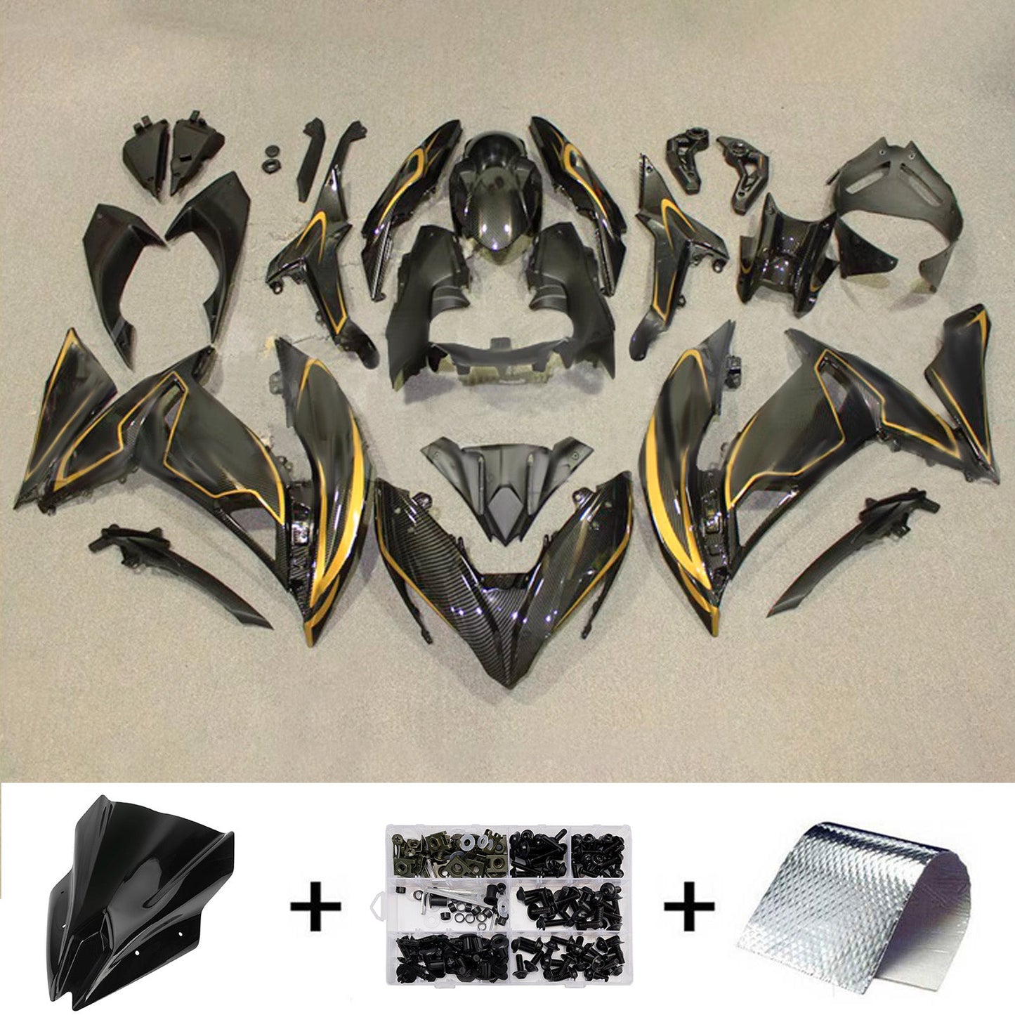 Kit carenatura iniezione in plastica ABS adatto per Kawasaki ER-6F Ninja650R 2017-2019