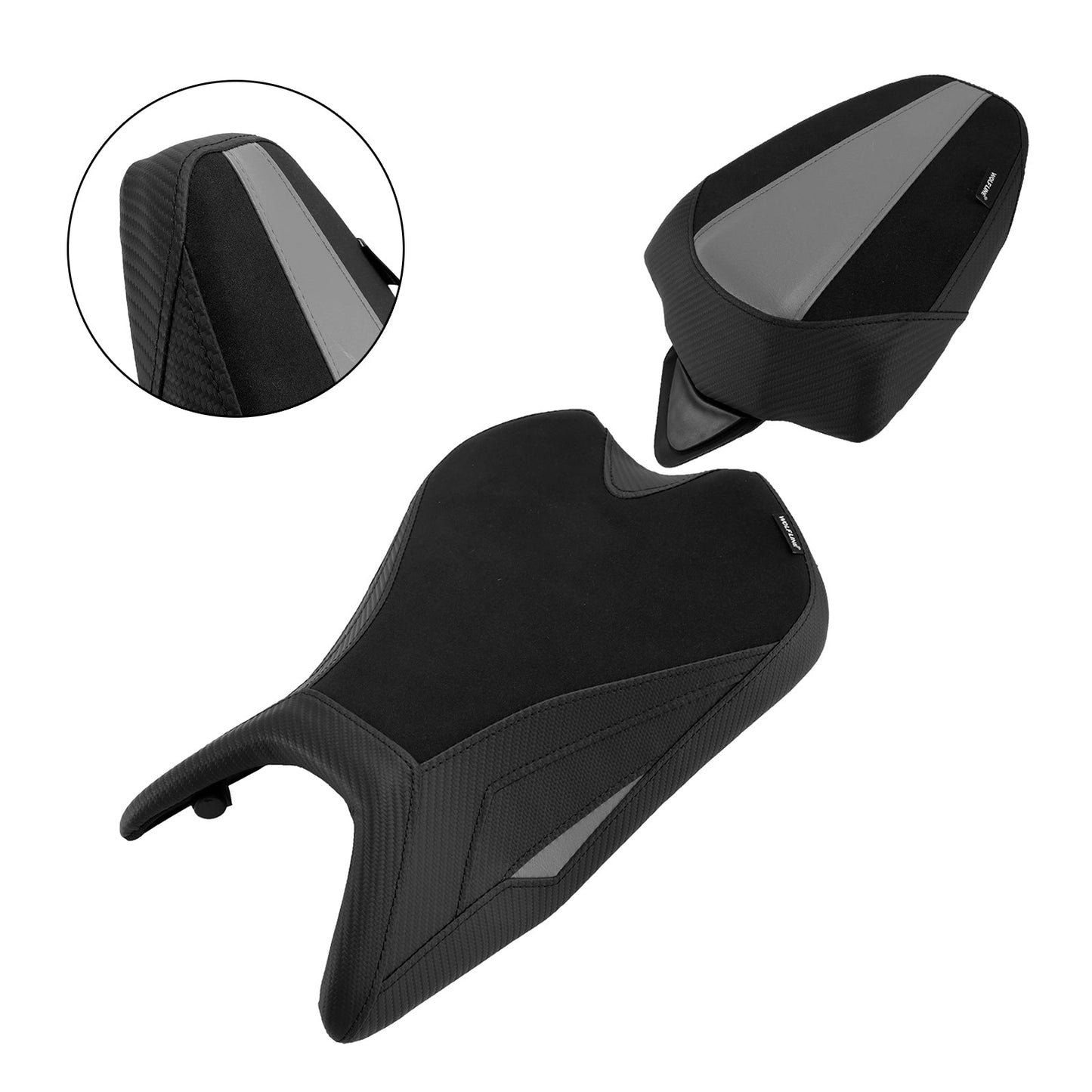 2024-2025 Per Aprilia Rs457 Rs 457 Parte anteriore inferiore con sedile posteriore conducente passeggero grigio