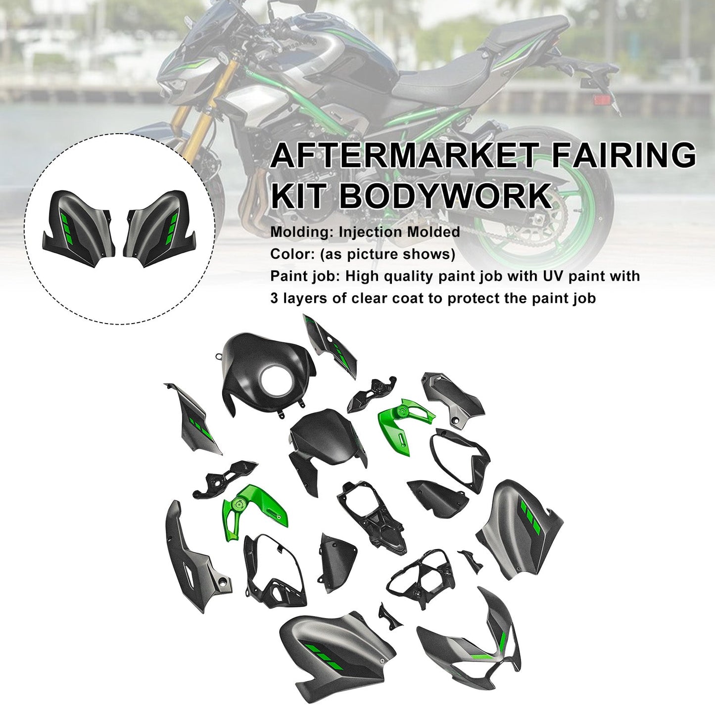 Kit di carene stampate a iniezione per Kawasaki Z900 2025-2026