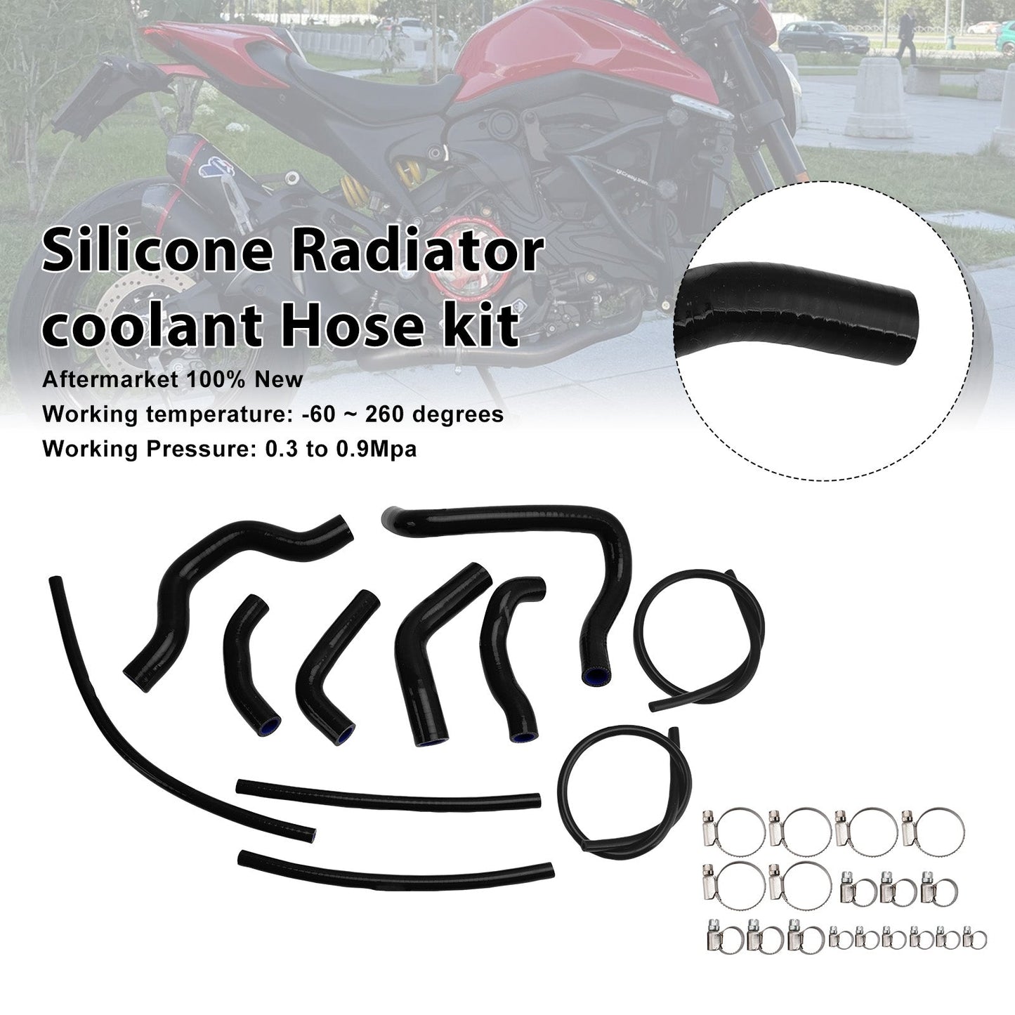 Tubo flessibile del liquido di raffreddamento del radiatore in silicone Ducati Monster 937 2021-2025