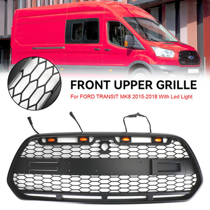 Matt Black Front Bumper Grille Grill w/LED Fit Ford Transit MK8 2015-2018 Raptor