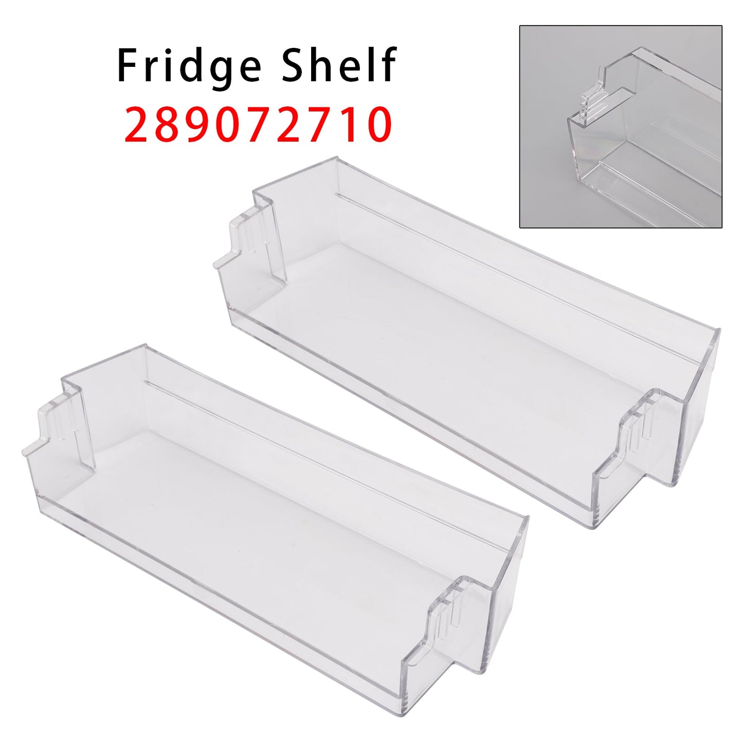 2 ripiani per frigorifero, grigi trasparenti, per porta centrale o superiore, 306 mm, compatibili con Dometic Caravan 289072710