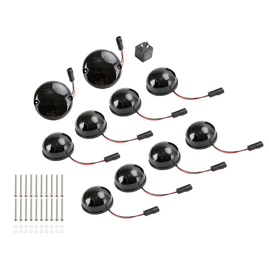 1983-1990 Land Rover Defender 90/110 Smoke LED DRL Kit luci posteriori fendinebbia diurne 10 pezzi