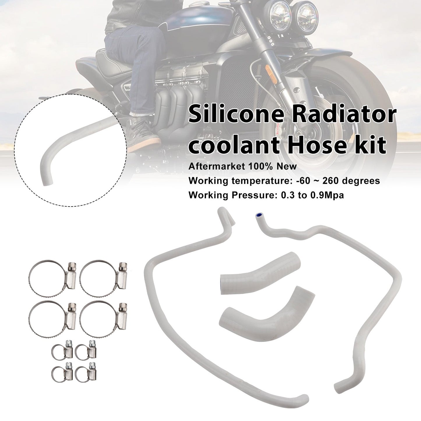 Kit di tubi flessibili in silicone per il liquido di raffreddamento del radiatore della Rocket 3 (2019-2024)